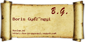 Boris Gyöngyi névjegykártya