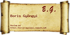 Boris Gyöngyi névjegykártya