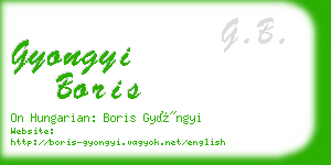 gyongyi boris business card